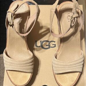 UGG Women's Beige Ankle Strap Sandals
